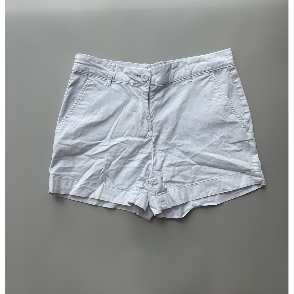 Nautica Womens White Chino Shorts Mid Rise Stretch Cotton Size 8